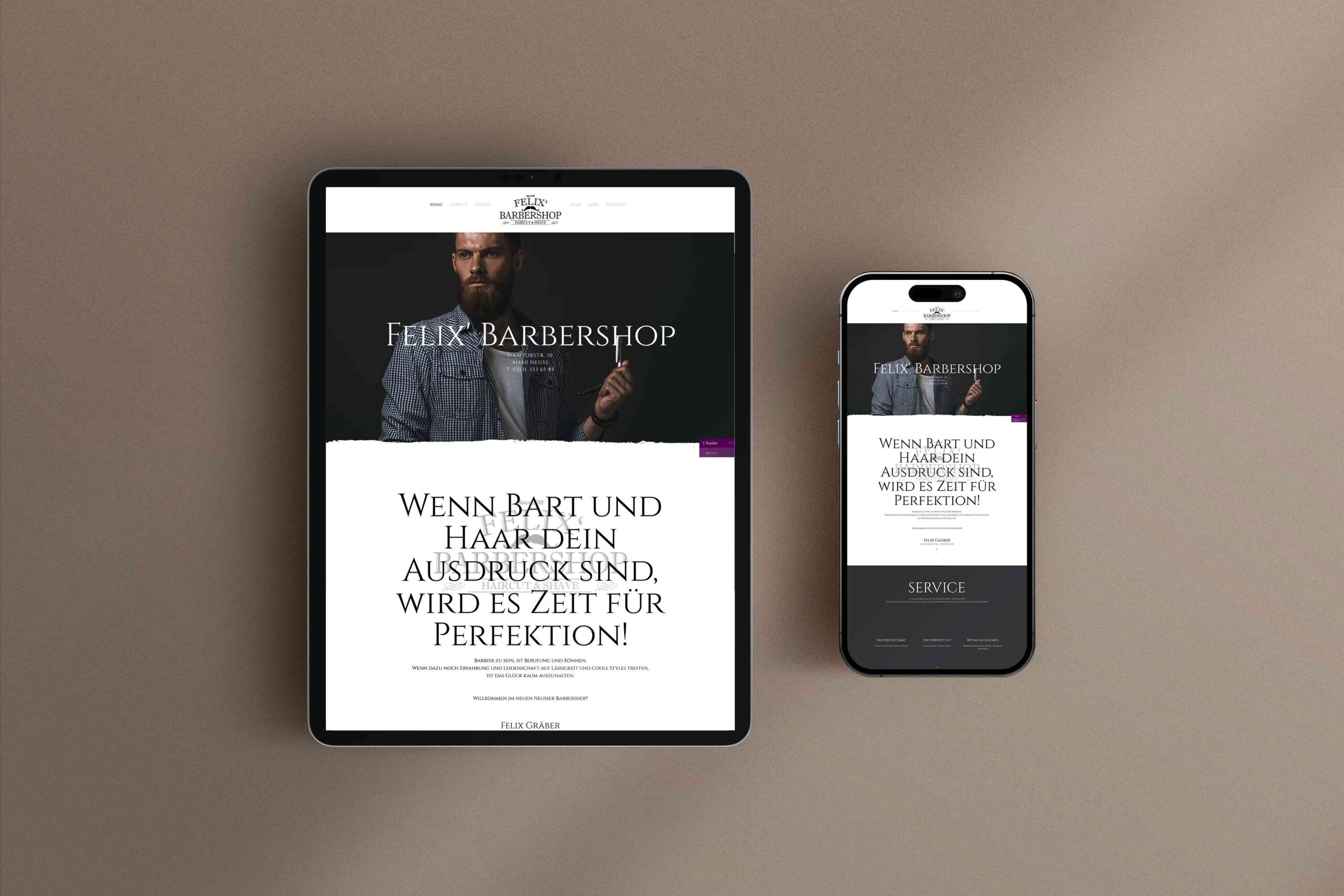 Screendesign Felix Barbershop