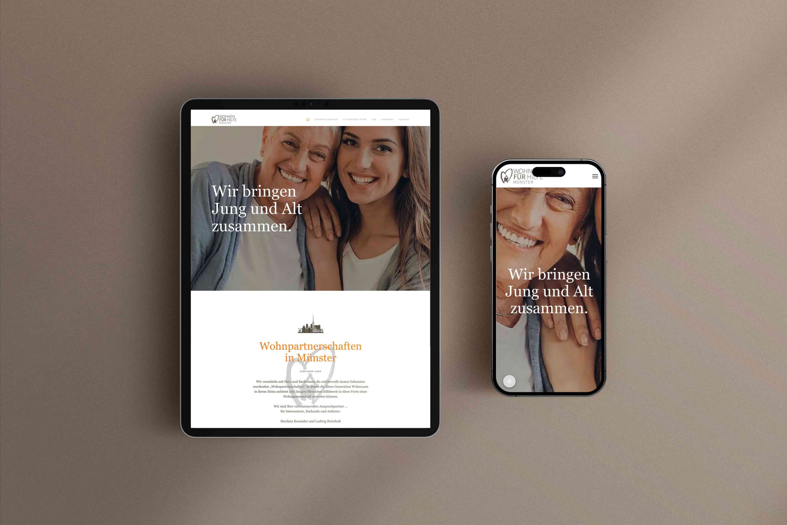 Screendesign Wohnen für Hilfe Münster