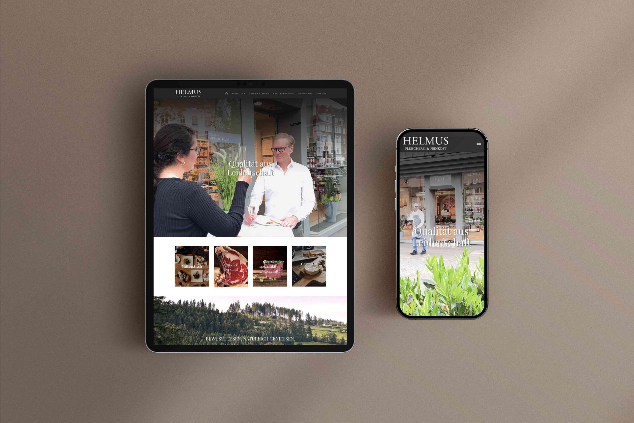 Screendesign Webseite Fleischerei Helmus