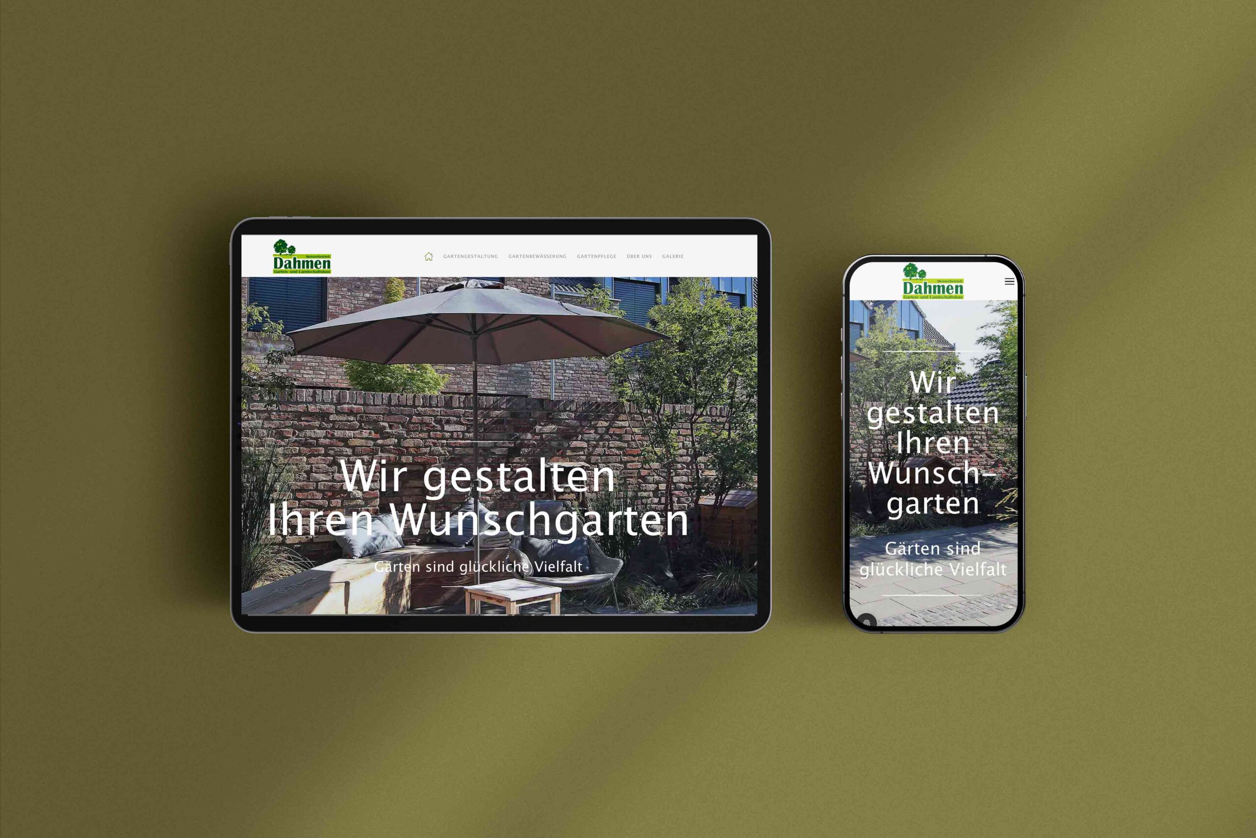 Screendesign Webseite Dahmen Landschaftsbau