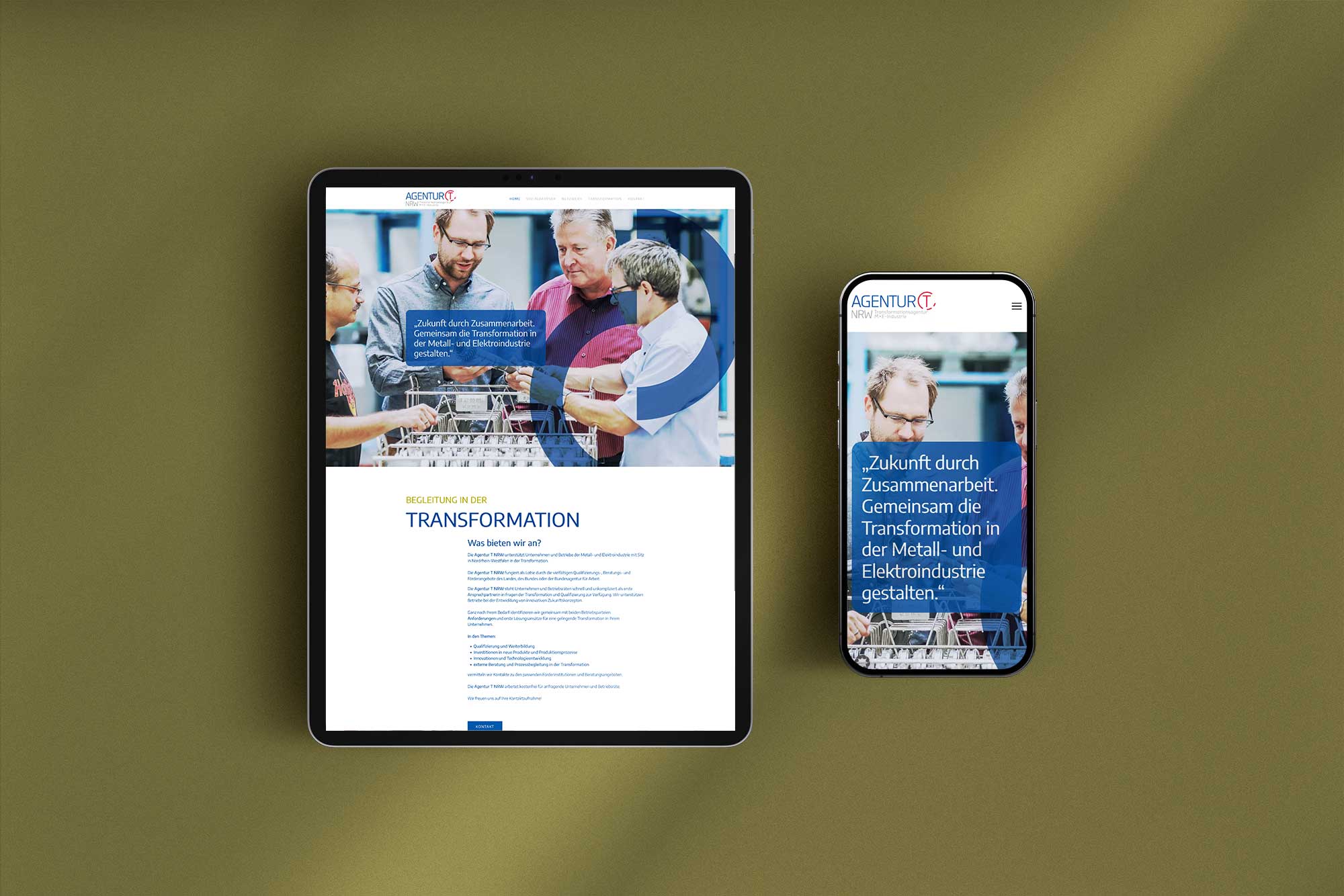 Screendesign Webseite Agentur &T
